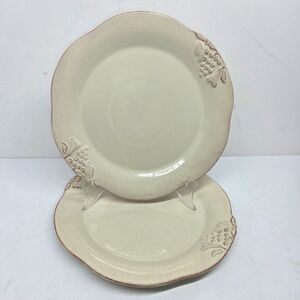Casafina Casa Stone Madeira Harvest Set Of 2 Vanilla Cream  8 1/2" Salad Plates